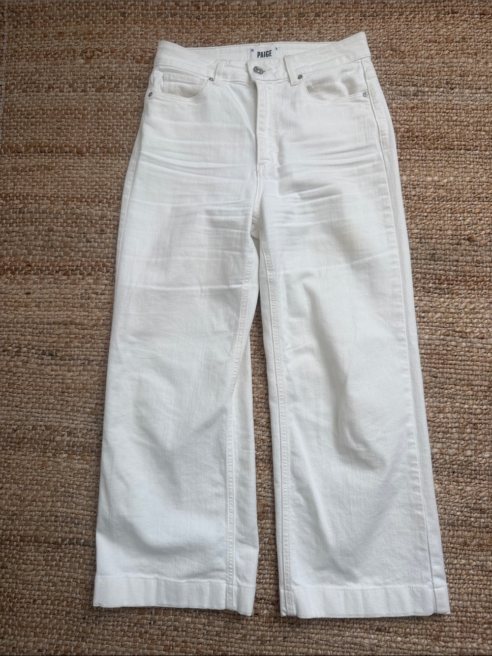 PAIGE Anessa ecru women’s wide leg ankle Jeans